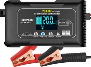 Lee más sobre el artículo Cargador Inteligente de Batería | NEXPEAK NC301 – 20A Ultra Potente para Coches 12V/24V | Automático, Seguro y con Protección Avanzada LiFePO4