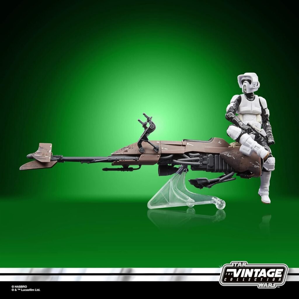 imagen de un storm trooper sobre un speeder bike